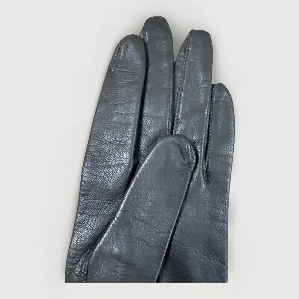 Vintage Boyce-Lazarus Black Leather Opera Gloves 6 Mid-Length Dress 1960s